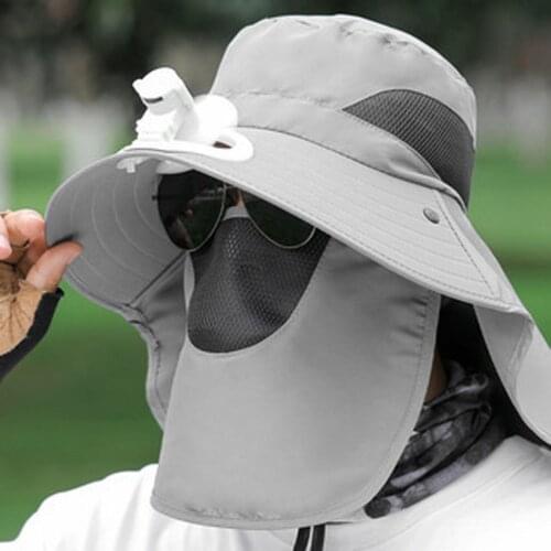 Summer Sun Hat Men Women Cotton Bonnet Hat with Neck Flap Outdoor UV Protection Large Wide Brim Hiking Fishing Bucket Hat