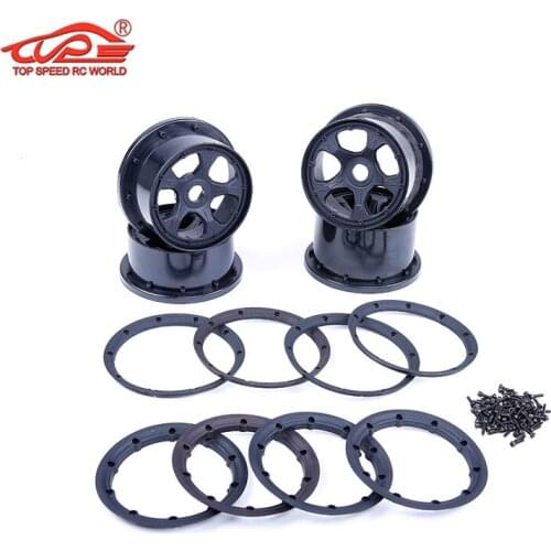 Plastic Front and Rear Tire Wheel with Hub Ring for 1/5 Scale Hpi Rofun Rovan King Motor Baja 5b Truck Rc Car Parts