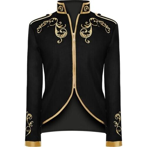 Cospaly Popular Anime Medieval Jacket Male Palace Prince Gold Embroidery Sports Jacket Party Cosplay Wholesale In Stock
