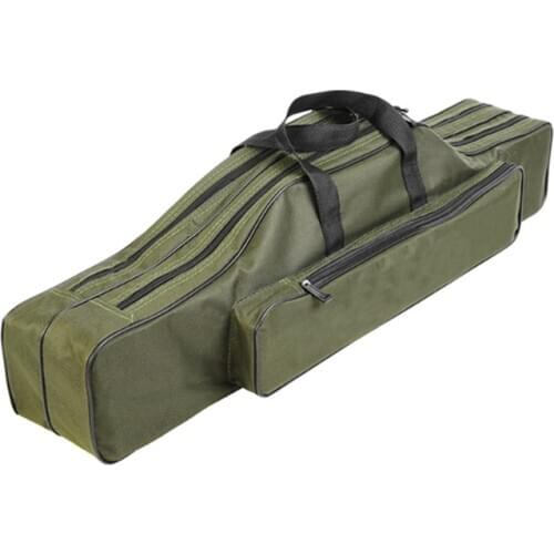 Fishing bag 80CM multifunctional foldable double-layer fishing rod bag Oxford cloth fishing gear storage bag fishing supplies