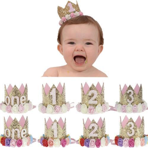 Birthday Party Hats Decor Cap First One Birthday Hat Princess Crown 1st 2nd 3rd Year Old Number Birthday Party Decorations Baby