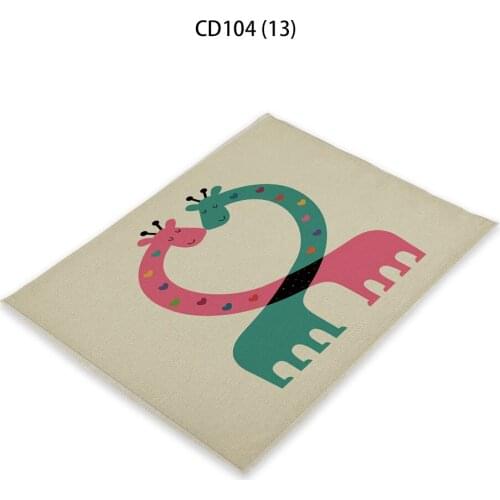 Animal Panda Placemats Placemats for Table Cows and Giraffes Set De Table Table Mat Happy Kitchen 42 * 32Cm Serviette De Table