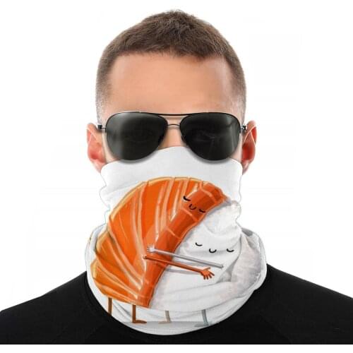 Sushi Hug Scarves Neck Face Mask Men Women Halloween Neck Gaiter Neck Bandana Protective Headband Biking Climbing