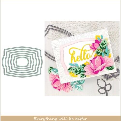 Irregular Figure Polygon Layered Hollowed Metal Cutting Dies Cut Die DIY Handicraft Scrapbook Cards Make Album Photos Template