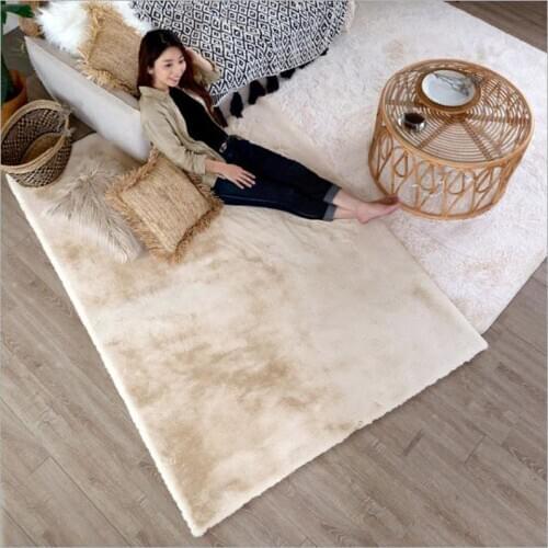 Thicken Faux Rabbit Fur Carpet For Living Room Decor Modern Home Non-slip Imitation Fur Rug Bay Window Mat Kids Bedroom Carpet