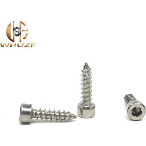 M4 *10/12/14/16/20/25/30/35 mm 50pcs Free shipping Model Screw 304 stainless steel Hexagon Socket Cap Head self tapping screw