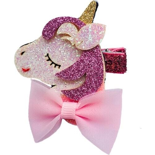 12pcs Kids Unicorn Hair Clip Glitter Hair Accessories Toddler Shinny Stars Pins Hair clips for Girls