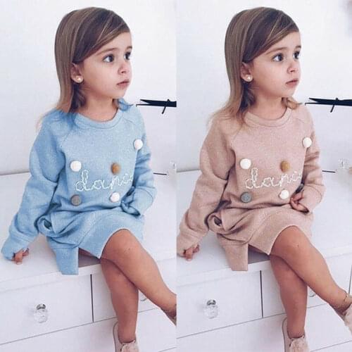 1-5 Years Girls Dress Plush Ball Long Sleeve Mini Dress For Girls Party Warm Autumn Winter Princess Party Dress Girls