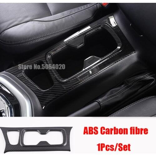 ABS Carbon fibre Car Front water cup frame decoration strip Cover Trim For Nissan Navara NP300 2017 2018 2019 accessories 1pcs
