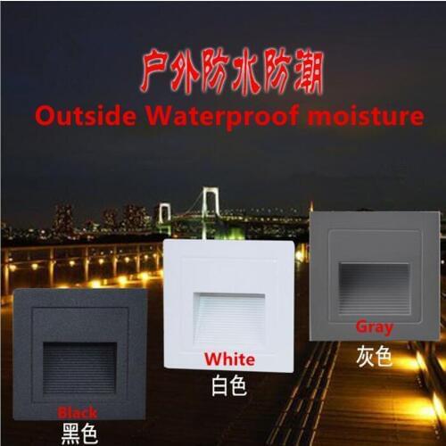 1W 3W Led Path Stair Lights Outdoor/Indoor AC85-265V DC12V Wall Lamp IP68 Waterproof Garden Plaza Stairway Underground Lighting