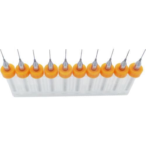 10Pcs 0.5mm Import Carbide PCB Drill Bits Router Bit Print Circuit Board Mini CNC Drilling Bit Set Woodworking Tools