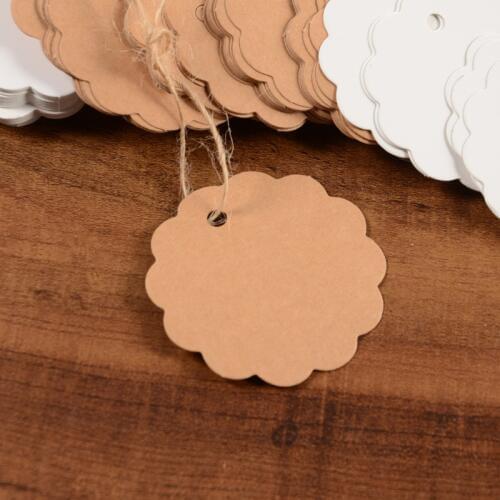 100pcs Spot 6cm kraft paper love / round / square card Gift baked blank card word tag