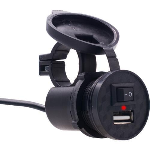 12V USB Motorcycle Charger Power Outlet Adapter Waterproof With On Off Switch Motorcycle Refitting Parts