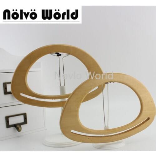 2-10-20 pieces,21X14cm handmade wood handle,creat women crochet bags handbags ring wooden handles