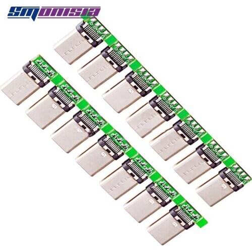 200pcs Type C Usb 3.1 Male Jack Connector USB 3.0 Male Socket Plug