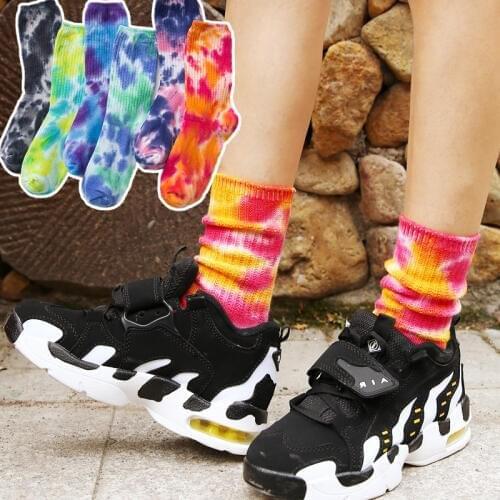 2020 Cotton Skate Socks Men Women Sock Knee-high Funny Cycling Running Hiking Tie Dye Sox harajuku hip hop happy socks HOT