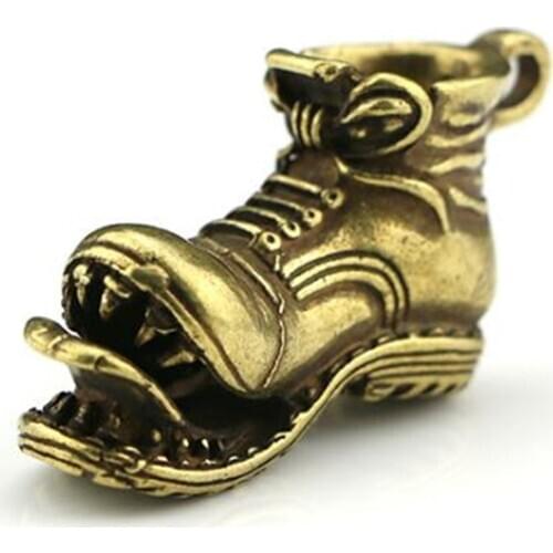 3D Brass Cartoon Shoe Casting Statue Mini Animal Metal Figurine Home Decor Desktop Crafts Sculpture Landscaping Decoration Gifts