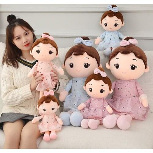 AIXINI Cloth Doll Cute Plushie Plush Baby Toys Kawaii Girl Dolls with Dress Stuffed Princess Plush Toys for Wedding Rag Doll Kid
