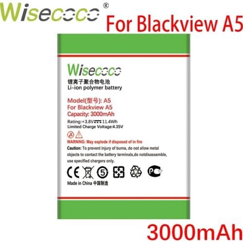 WISECOCO 3000mAh Battery For Blackview A5 A 5 Mobile Phone In Stock High Quality Battery+Tracking Number