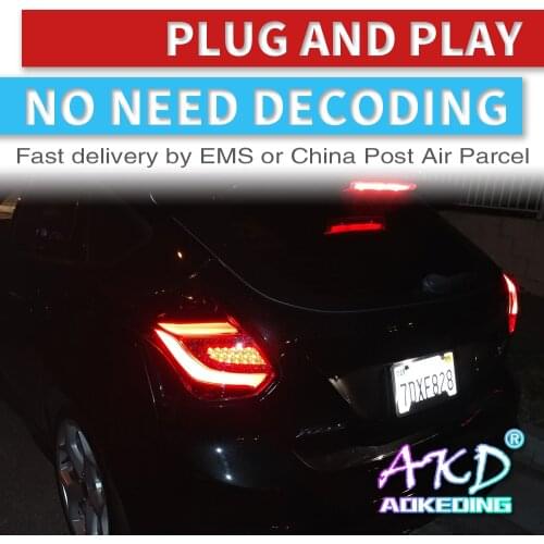 Car Styling for Ford Focus ST 2 tail light 2012-2014 LED Tail Lamp rear trunk lamp cover drl+signal+brake+reverse