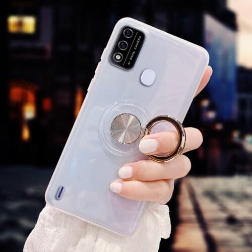 Case for Itel A48 Cover Magnetic Car Finger Ring Holder Soft TPU Bags for Itel A 48 Coque
