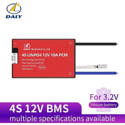 Daly3.2V 12V4S10A LiFepo4 battery 18650 charger bms PCB BMS Protection Board with Balance 12.8V Lipo Cell temperature sensor bms