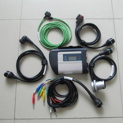 Mb diagnostic interface star c4 without hdd wifi support for 12v 24v top quality 2 years warranty 5 cables with mian unit