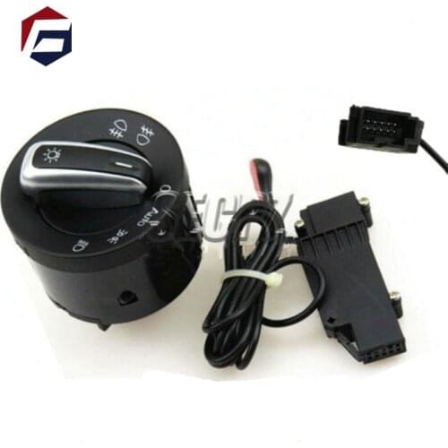 For VW Golf Jetta MK5 MK6 GTI Passat B6 B7 CC Touran Caddy Tiguan Chrome Headlight Switch 5ND941431B add Auto function