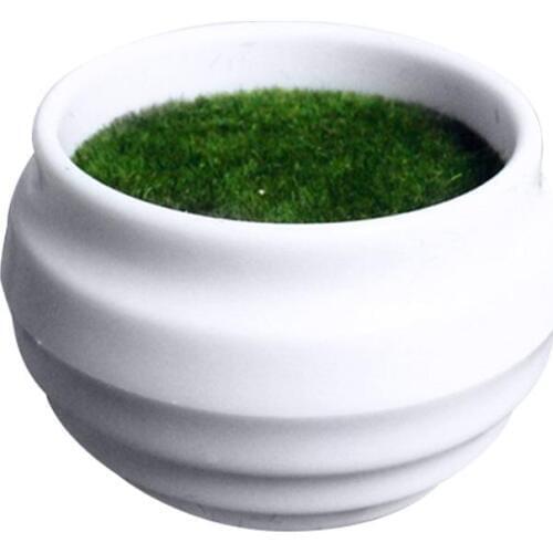 Artificial Plants Plastic Mini Plants Fake Greenery Decor Fake Fresh Green Grass Flower In White Pot Fake Plants For Decoration