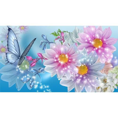 Kexinzu 5D DIY Full Square Round Diamond Painting Cross Stitch Animal Butterfly Flower 3D Diamond Embroidery Mosaic Work Gift 01