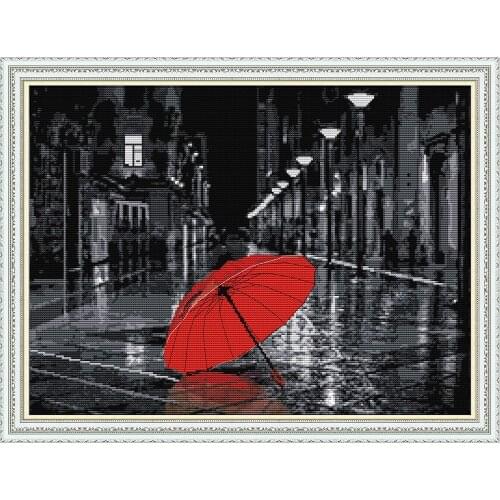 The Streets After The Rain Ecological Cotton Chinese Cross Stitch Kits 14CT 11CT Stamped Printed DIY Wedding Decoration For Home