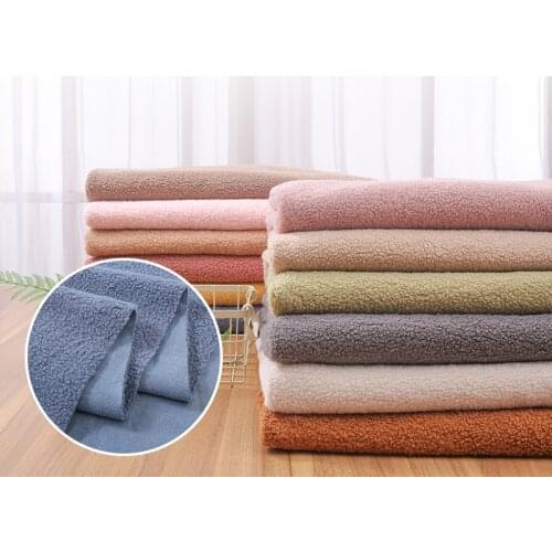 20 Colors brown camel Lambs wool and alpaca pellets Fleece Bonded Suede Fabric Thick Warm for Winter Jacket Shoes Cloth