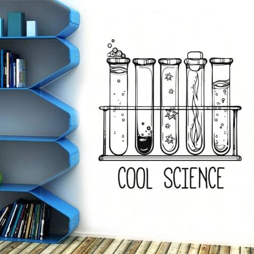 Vinyl Laboratory Wall Decals Cool Science Test Tube Sticker Chemistry Classroom Decor Home Interior Design Bedroom Mural HY1954