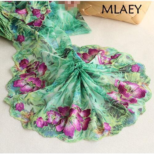 MLAEY 2Yards green Exquisite Elastic stretch Lace Trim High Quality Lace Fabric DIY Craft&Sewing Dress Clothing Accessories