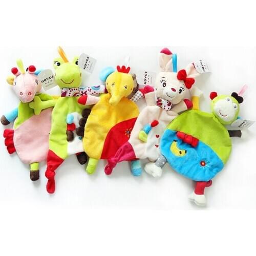 Soft Baby Plush Handkerchief Infant Placate Towel Baby Plush Toys Comfort Towel Sleep Appease Baby Sensory Development