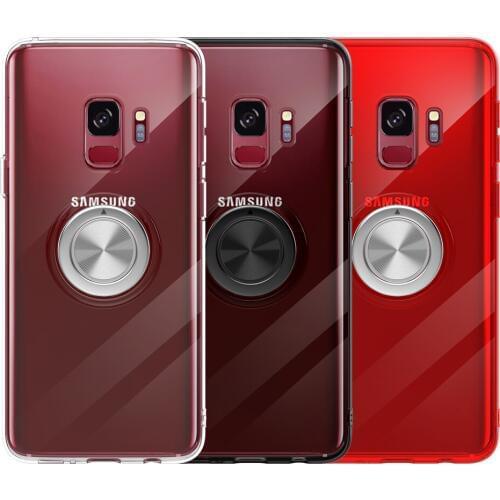 Soft Transparent Ring For Samsung Galaxy M30 M20 NOTE 9 8 NOTE8 ,Note 10 pro Case Cover Phone Holder Magnetic Car Silicone Etui