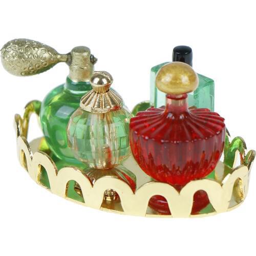 New 1/12 Scale Pink Perfume Tray Miniature Furniture Model Mini Dollhouse Furniture Doll Bedroom Bath Dolls House