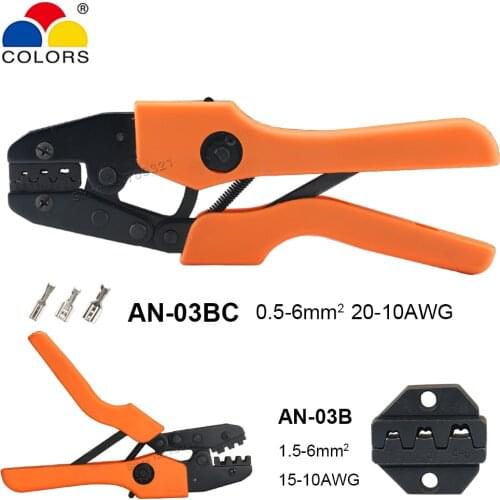 Crimping Pliers 0.5/1.5-6mm2 20/15-10AWG 2.8 4.8 6.3 Tabs Plugs Spade Connector Ratchet Crimper Jaw Kits Crimping Hand Tools