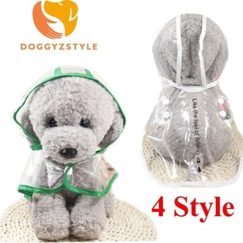 Dog Clothes Transparent Raincoat Clothes Waterproof Beautiful Small Dog Raincoats With Hood Pet Accessories DOGGYZSTYLE