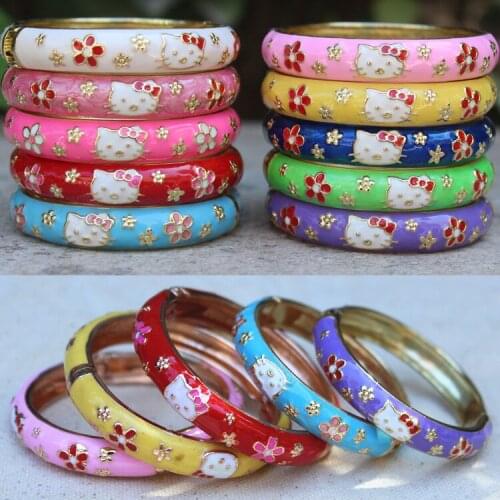 Wholesale 10PCS Beijing cloisonne bracelet elegant floral Chinese style fashion childrens Bangle jife