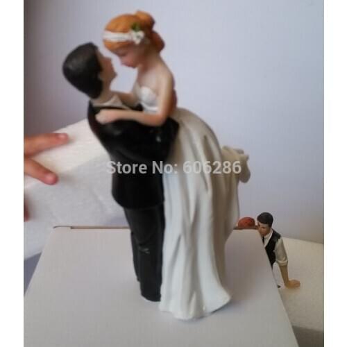 Wholesale 2pcs/LOT Party Decor Resin Bride and Groom Couple Figurine for Wedding Cake Topper