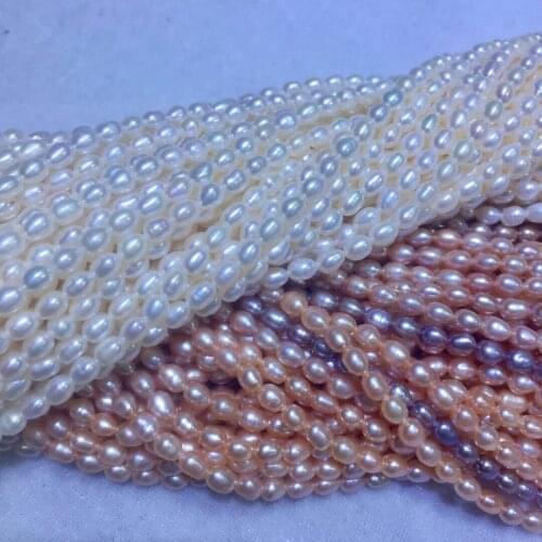 Wholesale 4-4.5MM Real Cultured Freshwater Rice Shape Pearl Necklace Strand String Jewelry Beads Accessory 10pcs/lot