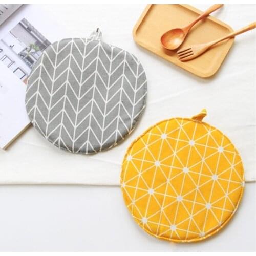 INS Nordic Geometry Round Placemat Anti-skid Insulation Potholder Non-Slip Disc Bowl Pad Drink Coasters Kitchen Dining Table Mat