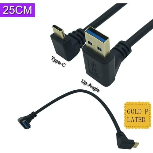 Gold-plated standard USB3.0 version AM upward bending/Type-C upward and downward bending computer notebook mobile phone cable