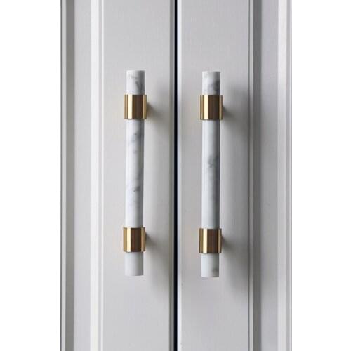 Natural Stone + brass Knobs European T Bar Handles Drawer Pulls Kitchen Cabinet Knobs and Handles Furniture Hardware