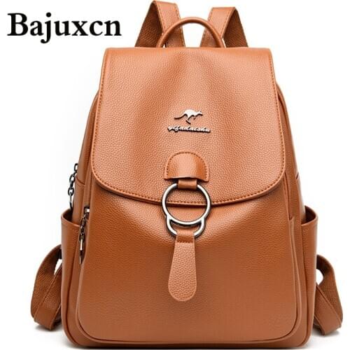 New Luxury Designer Women Leather Black Backpack Casual High Quality School Backpacks For Girls Travel Bagpack Sac A Dos hot