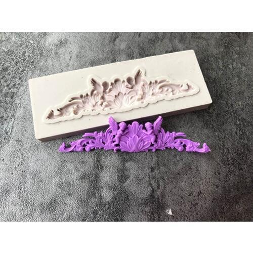 Fondant Angel Silicone mold fondant mold cake decorating tools chocolate gumpaste mold Christmas Lace mould SM-182