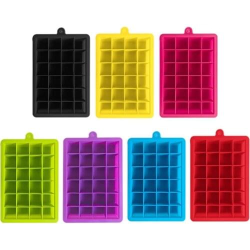 24 Slots Silicone Ice Cube Tray With Lid Ice Cube Mold Food Grade Silicone Ice Maker Mold Whiskey Cocktail Drink Ice Cream Maker