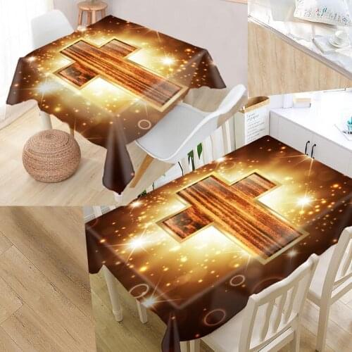 Cross Custom Table Cloth Oxford Fabric Rectangular Waterproof Oilproof Table Cover Family Party Tablecloth
