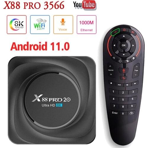 X88 PRO 20 Android tv box Android 11.0 8K HD 8GB 64GB 128GB RK3566 2.4G 5G WiFi 1000M LAN Bluetooth 4K HD Smart Set Top Box G30